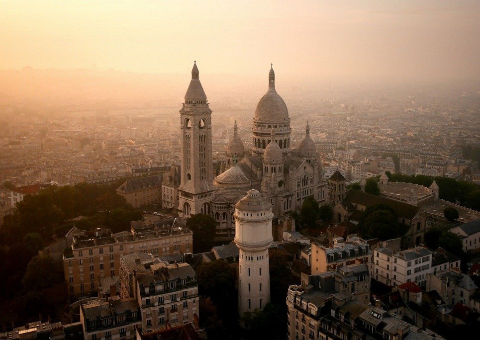 11. A view of Hazy Sacre-Coeur, on the tip of Montmartre, in Paris.
