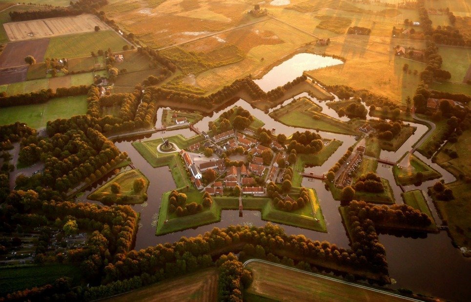 14. The star-shaped village of Bourtange, in eastern Netherlands.