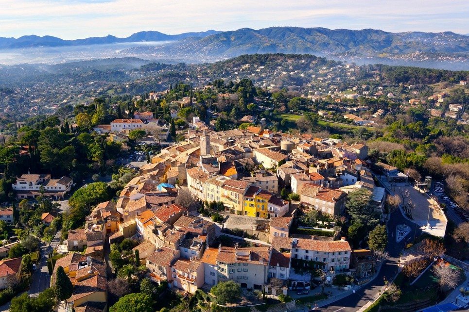 19. The city of Mougins near Cannes in France.