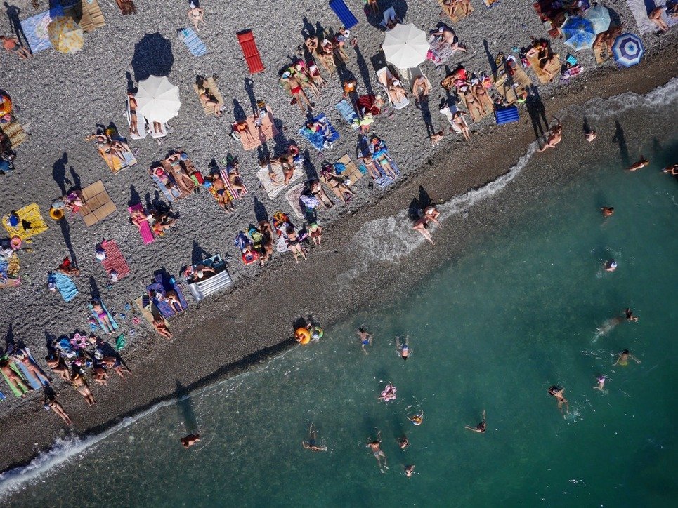 7. Just another day over a Russian beach.