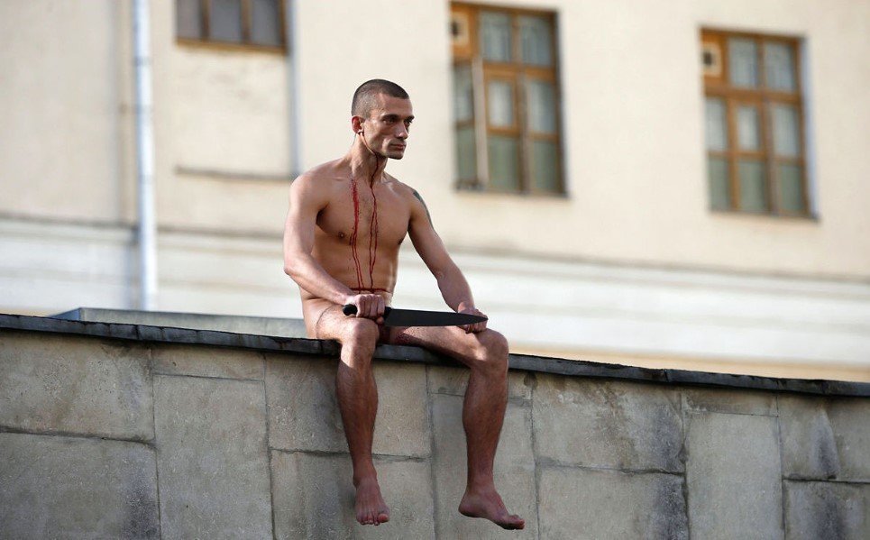 18. Artist Pyotr Pavlensky cut off a part of his earlobe during his protest ‘Segregation’ at the Serbsky State Scientific Center for Social and Forensic Psychiatry, Mo