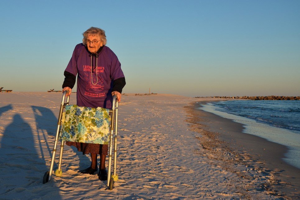 70. A 100 year old woman named Ruby Holt from Columbia, Tennessee, visited the beach for the first time in her life - November 19, 2014.