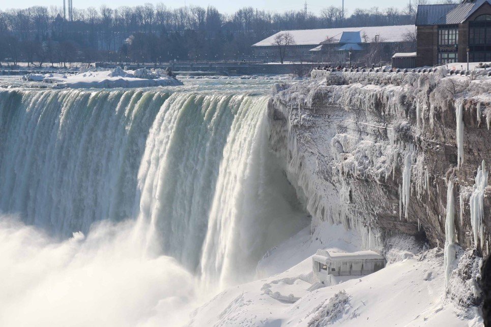 8. A frozen Niagara Falls during the winter deep freeze - March 3, 2014.