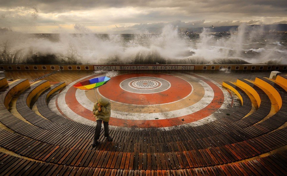 I was taking photo with my nephew, the storm came and I caught this beautiful moment in Turkey.