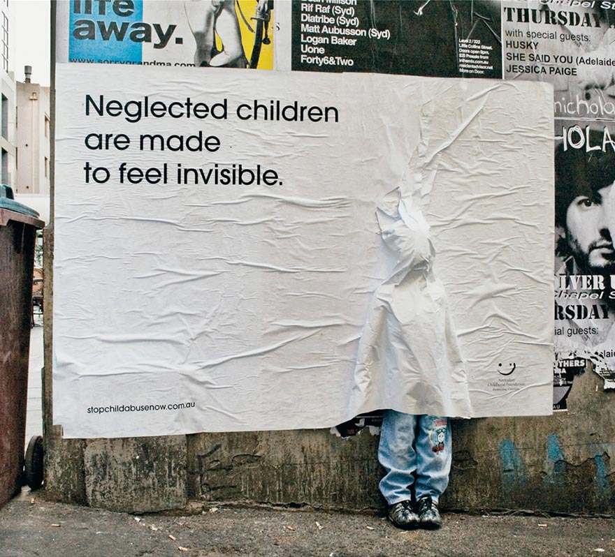 Neglected Children Are Made To Feel Invisible. Stop Child Abuse Now