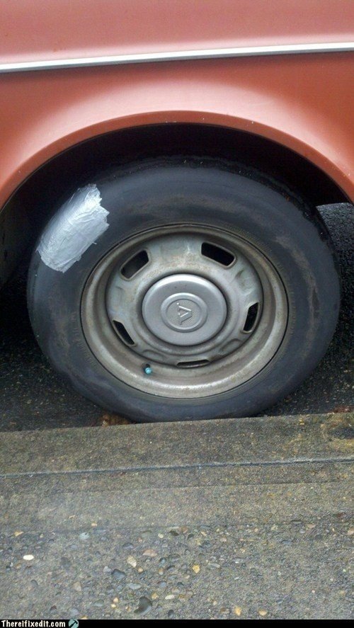 7. Try repairing a busted tire