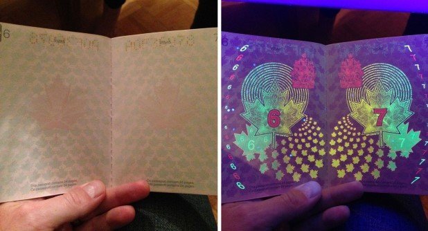 Canadian Passport Under UV Light (1)