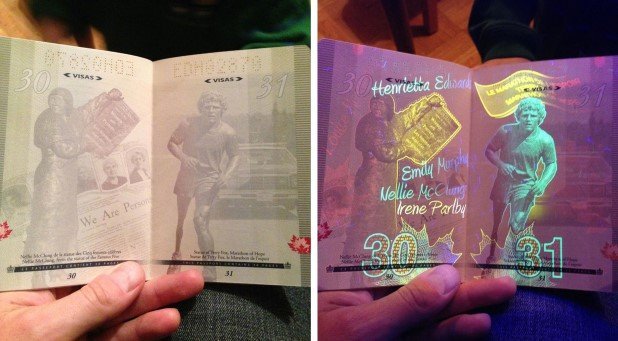 Canadian Passport Under UV Light (6)
