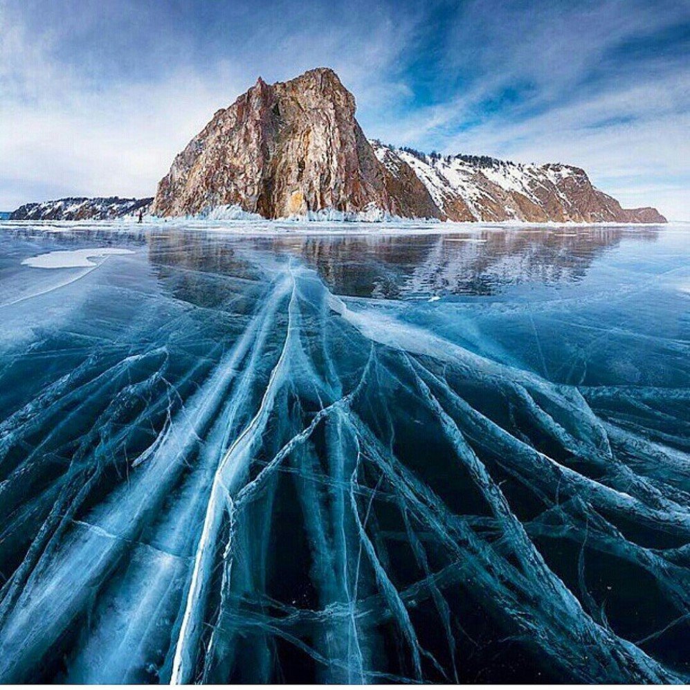Frozen Lake Baikal, Siberia (Russia) 
