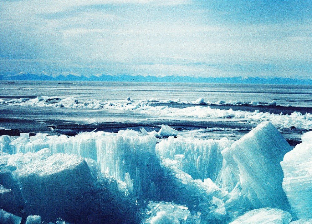Frozen Lake Baikal, Siberia (Russia) 