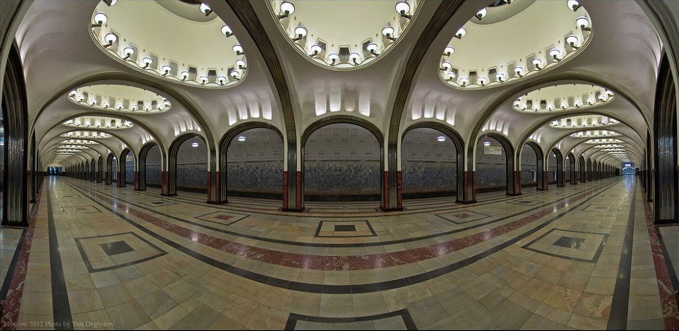 Mayakovskaya Metro Station, Moscow, Russia