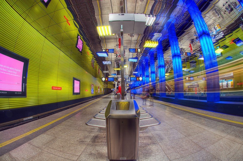 Muenchner Freiheit Station, Munich, Germany