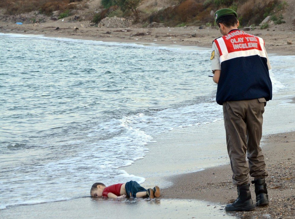 This photo showing the lifeless body of 3-year-old Aylan Kurdi on the seashore, near a beach resort in Bodrum, Turkey captured the world and demanded its attention to the refugee crisis. The little child was a Syrian refugee, who drowned during a failed attempt to sail to Greek island of Kos – Sept. 2, 2015.
