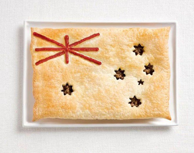 australia flag made from food