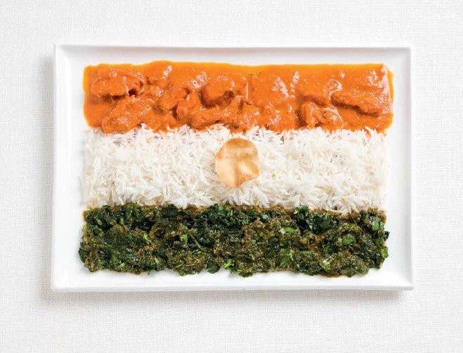 india flag made from food