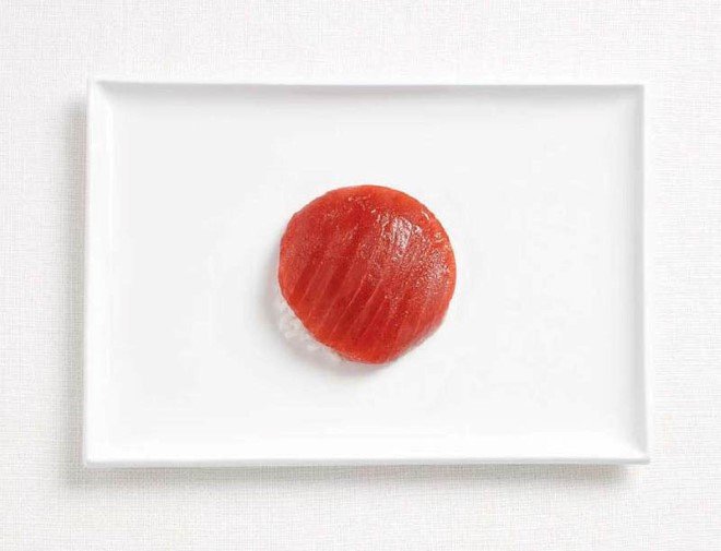 japan flag made from food