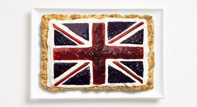 united kingdom flag made from food