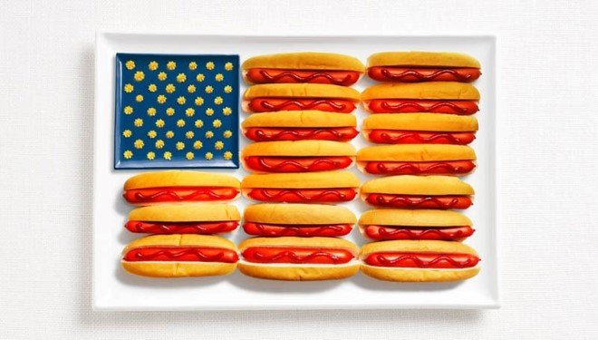 united states flag made from food