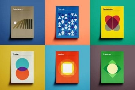 Artist uses simple shapes and colors to explain complex philosophical theories