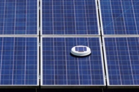 Scrobby is an autonomous robot to clean off dust from solar panels.
