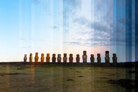 ‘Time Slice’, from sunrise to sunset, 36 different photos of each landmark merged into single composition