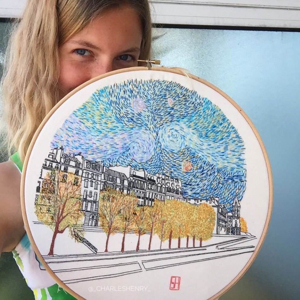 French Swedish textile artists Embroidry Art 20