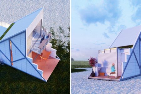 Tiny triangular home is a perfect example of minimalistic and affordable living