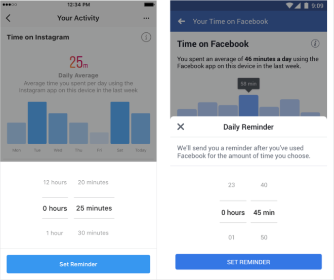 Facebook and Instagram Daily Reminder