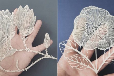 Pippa Dyrlaga uses a simple tool to create intricate paper art