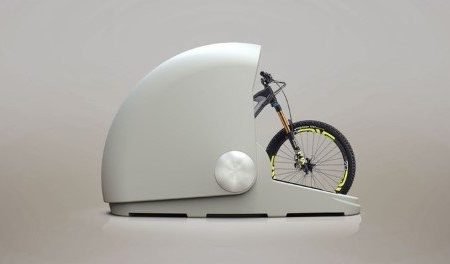 This waterproof bike capsule will let you park your bike outside without any worry