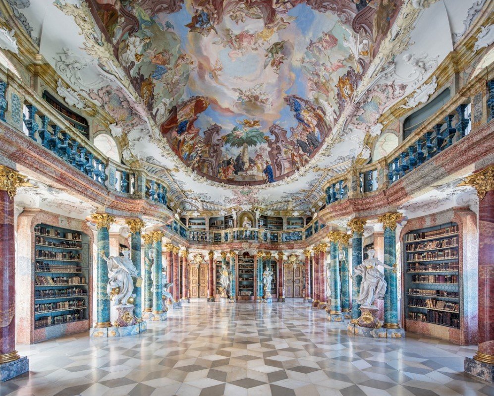 LIBRARY HALL WIBLINGEN MONASTERY ULM GERMANY