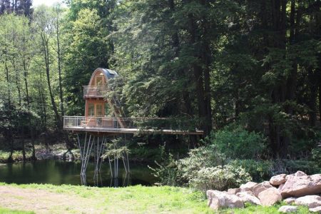 Baumraum elevates a treehouse to serve as an idyllic vantage point