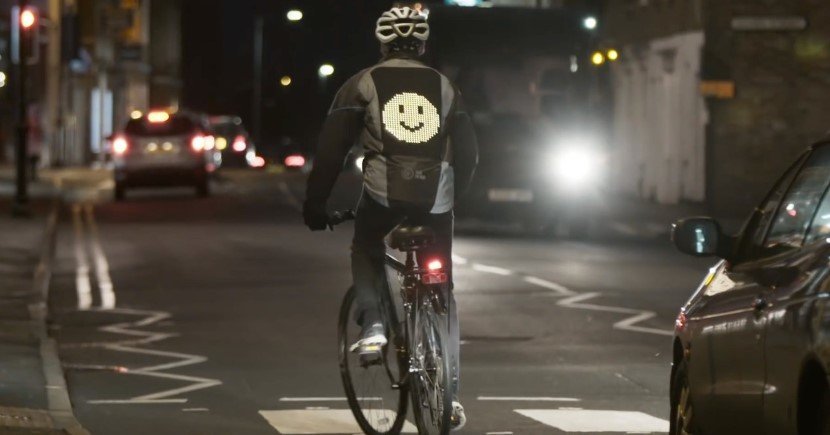 Emoji Jacket serves as road safety
