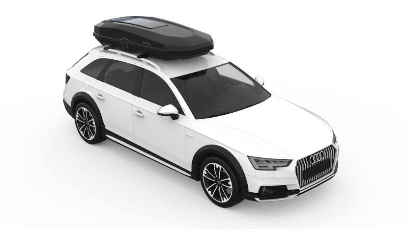 Combined solar roof and cargo space