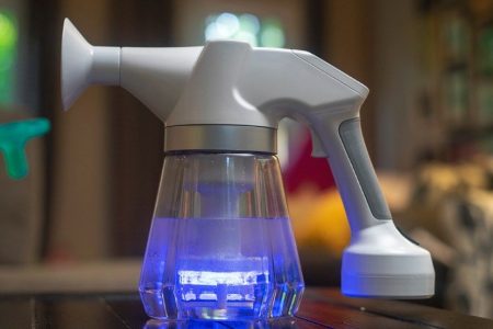 Handheld disinfectant device kills bacteria using just salt and water