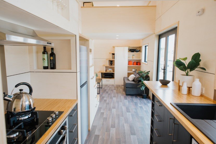 Tiny house storage under the stairs