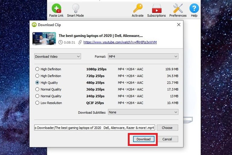 download a video from YouTube