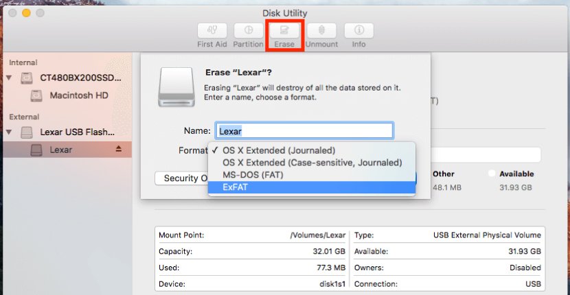 how to format a usb on mac