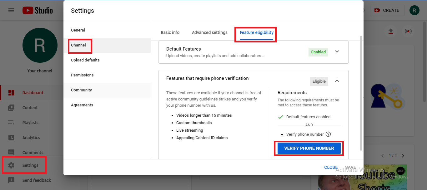 how to verify youtube channel