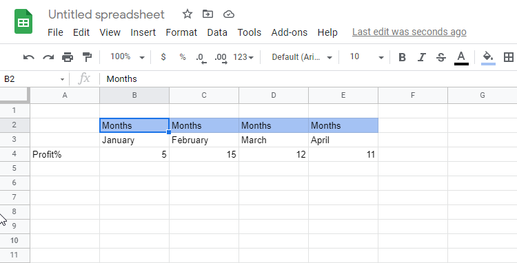 how to merge cells in google sheets