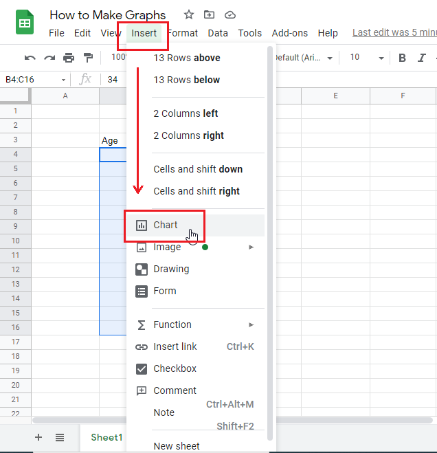 How to make a graph in google sheets