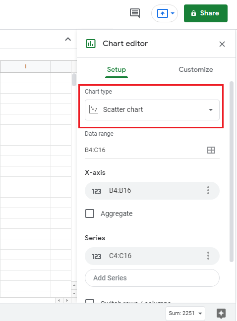 How to make a graph in google sheets