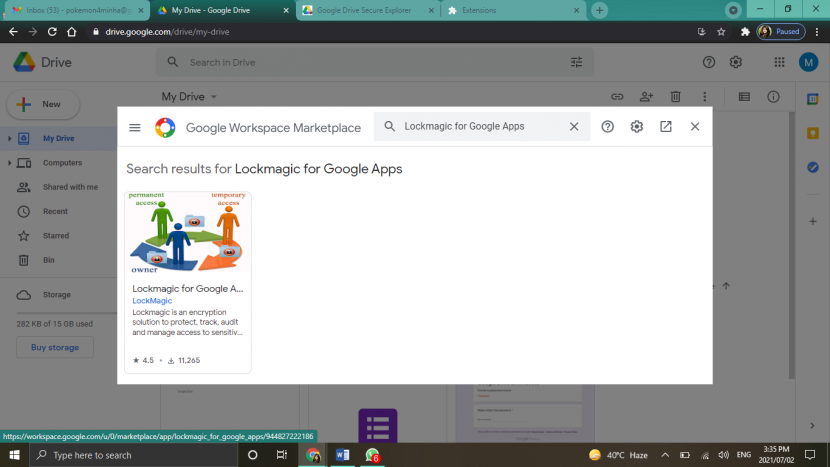 Google Drive - LockMagic Extension