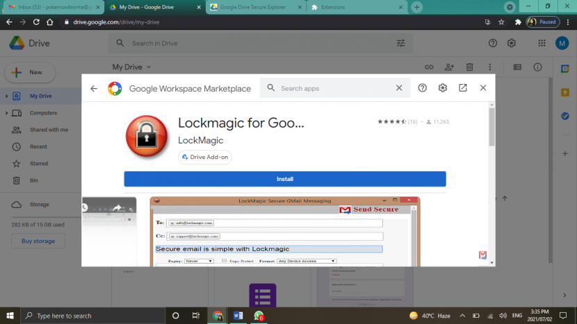 Google Drive - LockMagic Extension