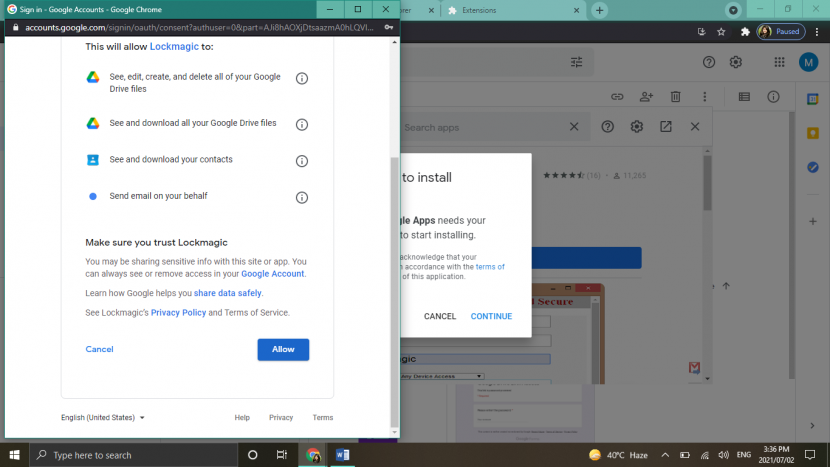 Google Drive - LockMagic Extension