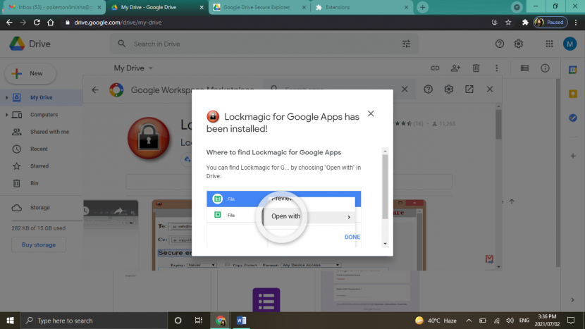 Google Drive - LockMagic Extension