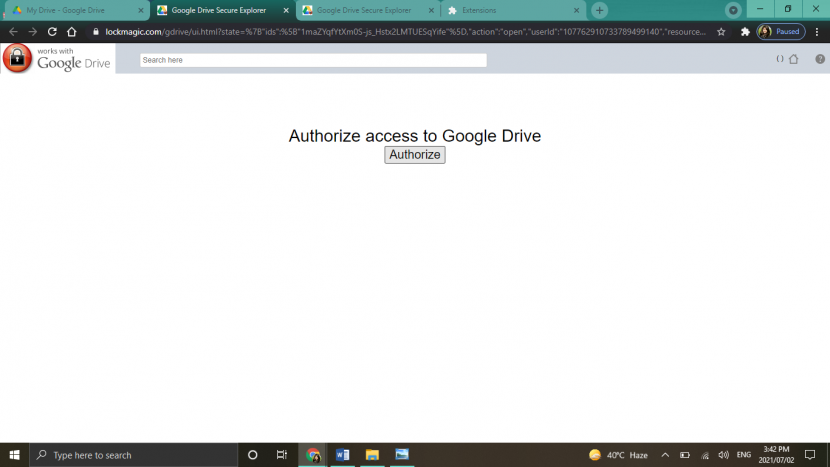 Google Drive - LockMagic Extension