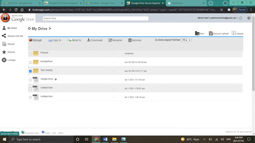 Google Drive - LockMagic Extension