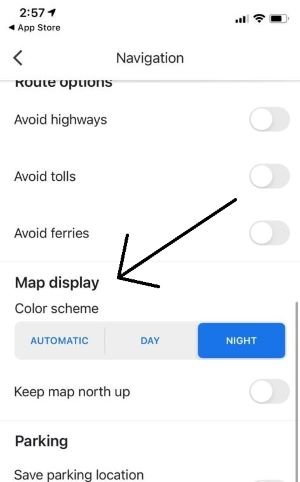 Google maps dark mode