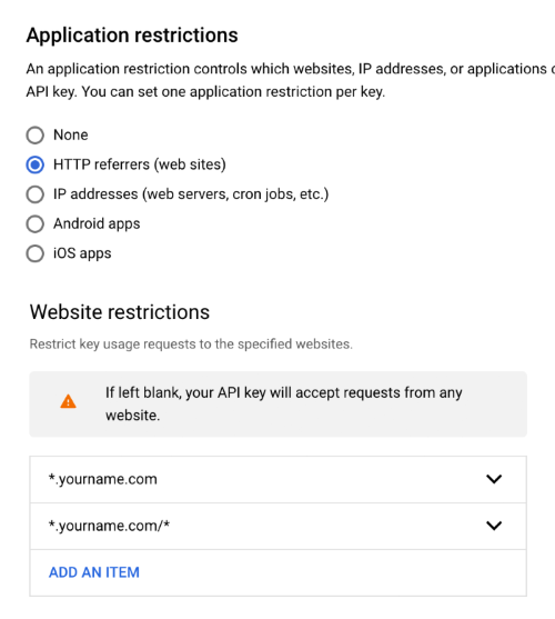 gmaps app web restrict